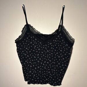 Black and White flower tank